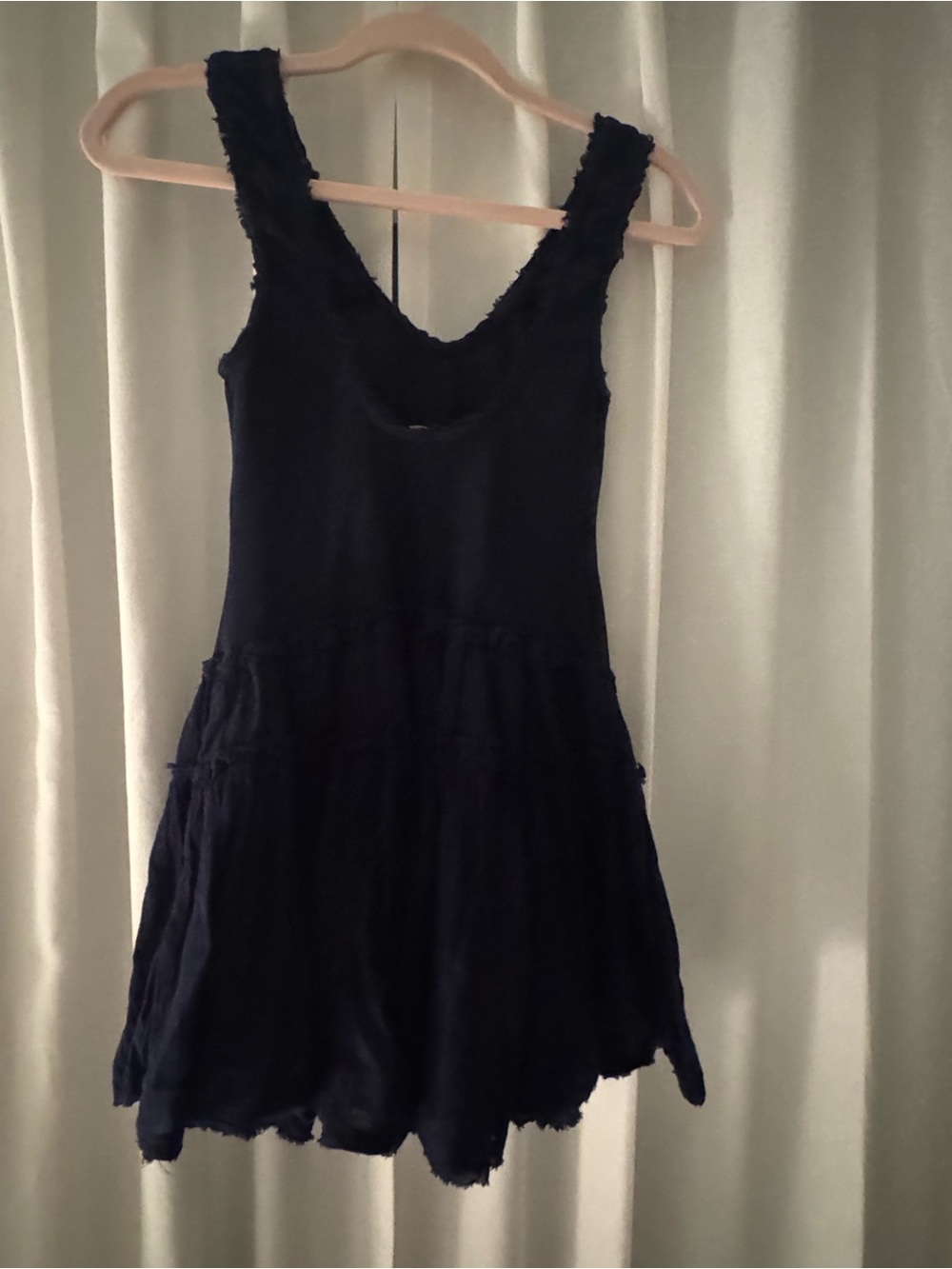 Free People Navy Ruffle Tank Dress - Picture 2 of 4